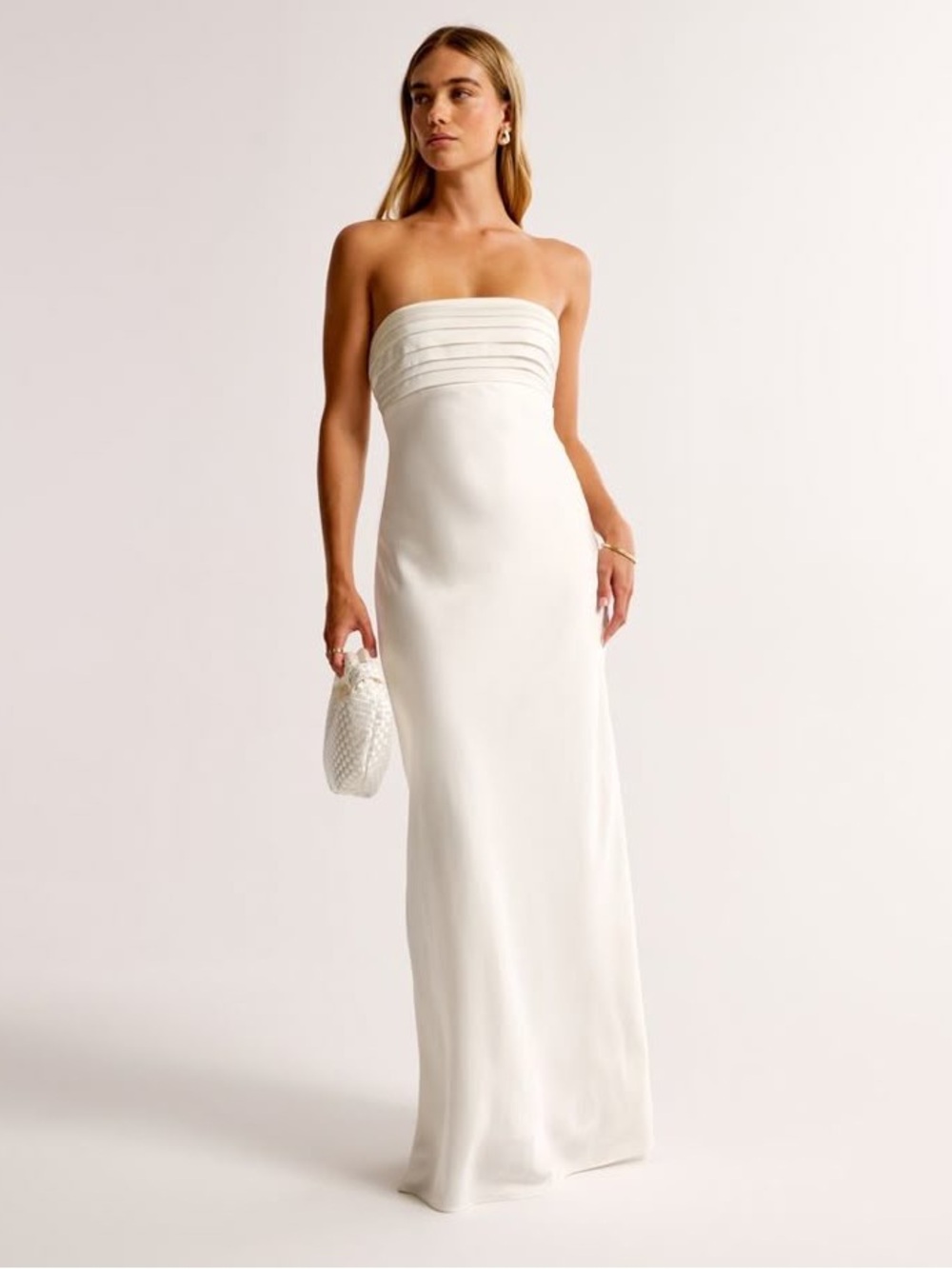 Abercrombie & Fitch Strapless Ivory Column Gown
